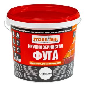 Фуга крупнозернистая для декоративного камня супербелая